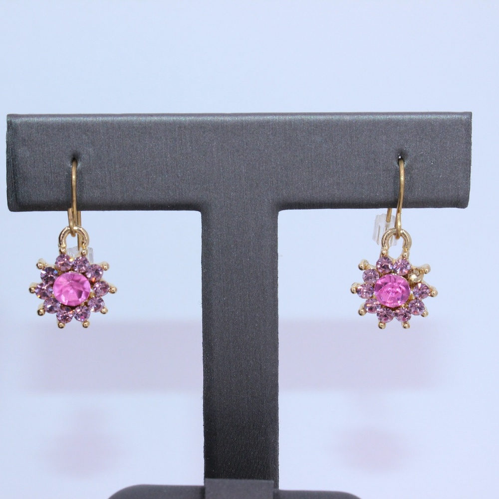 Pink / Gold flower Earrings